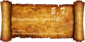 Bulyovszky Tasziló névjegykártya